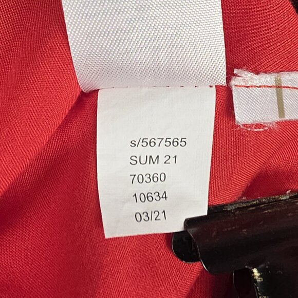 Loft Womens Sun Dress Sz 8 Red Pink Aztec Stripe Adjustable Straps Lined Flowing - Picture 9 of 14